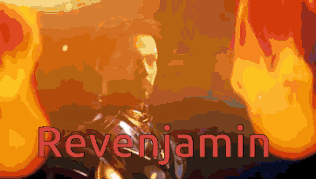 a pixelated image of a man with the name revenjamin on it