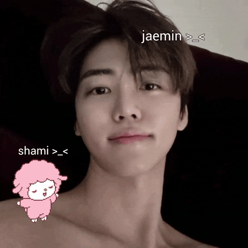 a picture of a young man with the name jaemin written on it