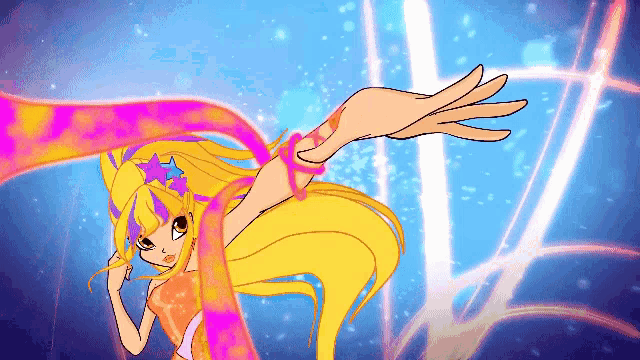 a cartoon of a girl with a star on her head