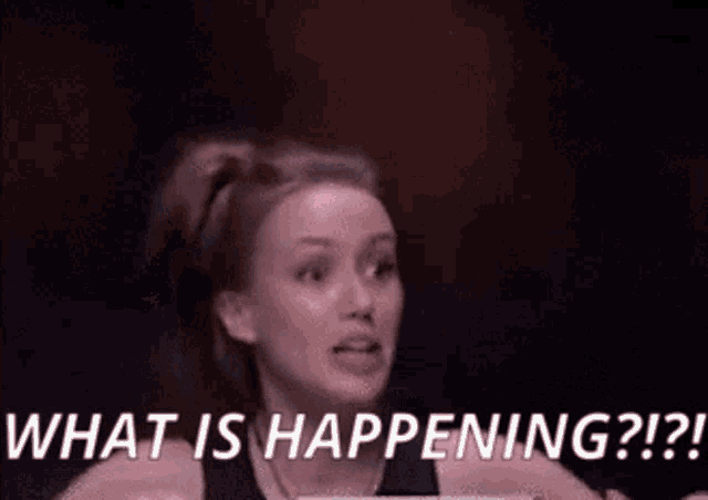 a woman is asking what is happening in a dark room