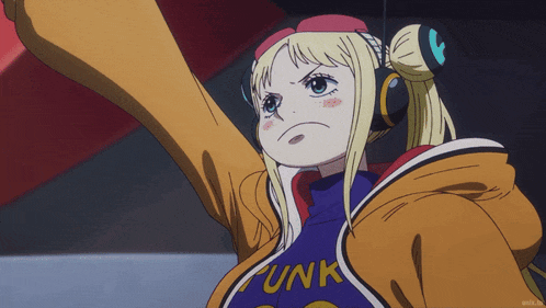 a girl in a yellow jacket has a shirt that says punk on it