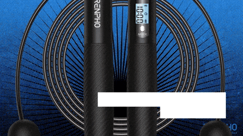 a pair of jump ropes with a digital display showing 10:08