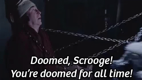 Doomed, Scrooge, You'Re Doomed For All Time - The Muppet Christmas Carol GIF - Muppetchristmascarol Singing Sing GIFs