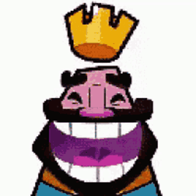a cartoon of a king with a crown on his head and a big smile .