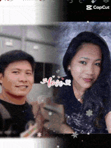 a picture of a man and a woman with the words " love " on the bottom