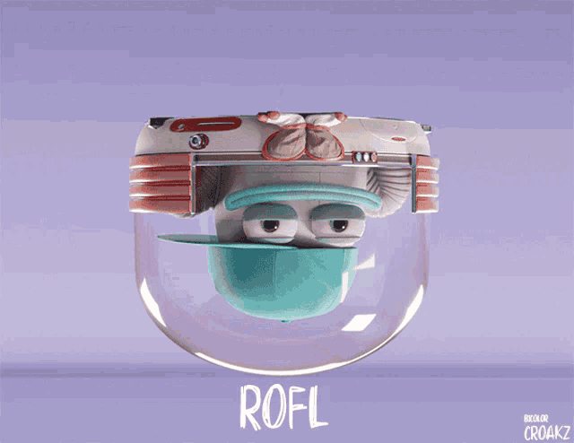 a cartoon character with the name rofl written on the bottom