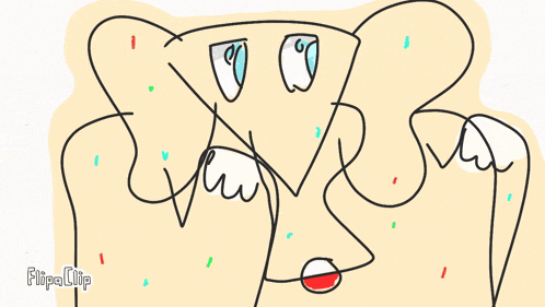 a drawing of a face with sprinkles on it and the words flipaclip at the bottom