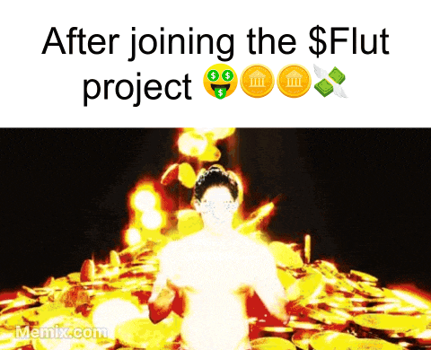 a meme that says after joining the $ flut project on it