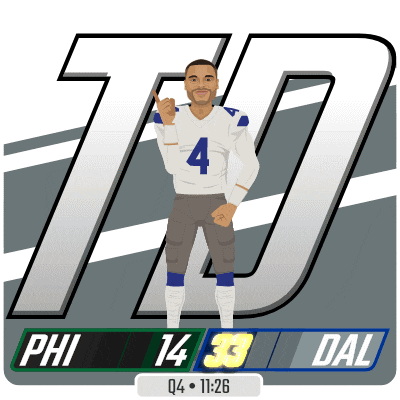 a cartoon drawing of a football player with the number 4 on his jersey