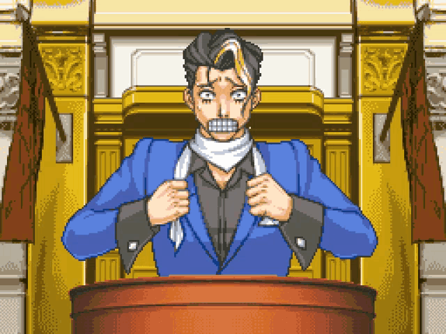 a pixel art of a man giving a speech