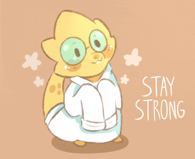 a drawing of a lizard with glasses and the words stay strong