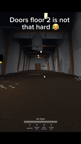 a screenshot of a video game that says doors floor 2 is not that hard on it
