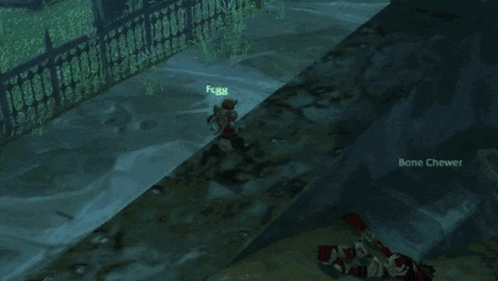 a screenshot of a video game with the word bone chewer on the bottom right