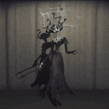 a black and white drawing of a ghost with smoke coming out of it 's head