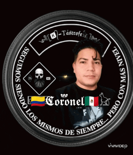 a corona logo with a man 's face on it