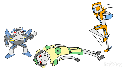 a cartoon drawing of a robot with the word imgplay on the bottom right