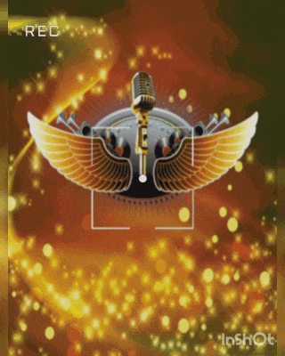 a recording of a microphone with wings and the words rec