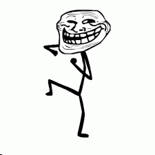 a black and white drawing of a troll standing on one leg .