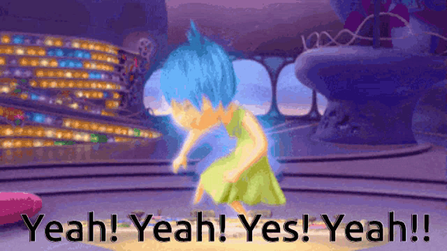 a cartoon character says yeah yeah yes yes yeah