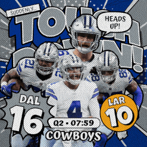 Los Angeles Rams (10) Vs. Dallas Cowboys (16) Second Quarter GIF - Nfl National Football League Football League GIFs