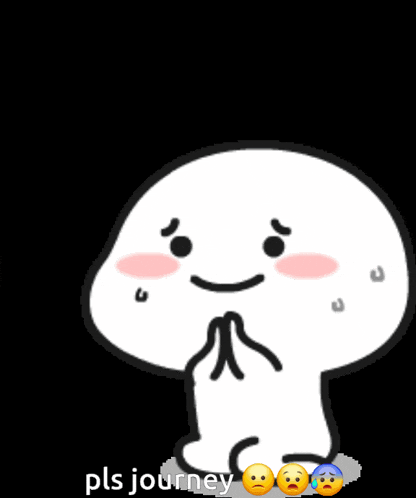 a cartoon character with the words pls journey written on it