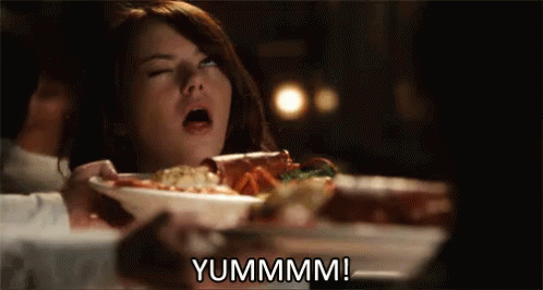 Eat What You Want, All Day Eer Day GIF - Eatwhatyouwant Yum Emmastone GIFs
