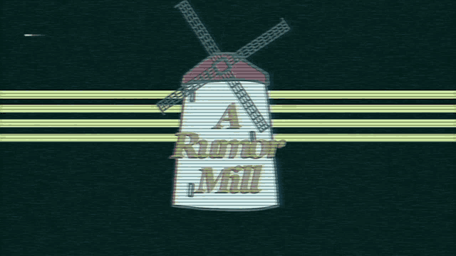 a drawing of a windmill with the words rundor mill written on it