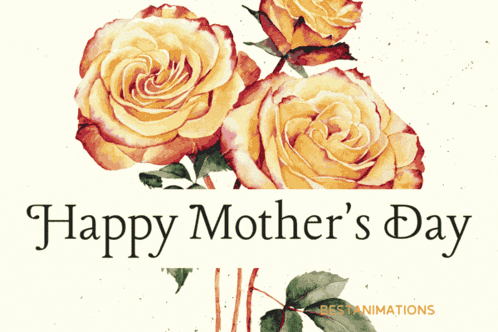 a mother 's day greeting card with yellow roses