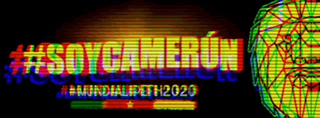 a colorful sign that says #soycamerun #mundialspeech2020