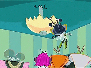 a disney channel cartoon of a girl and a fairy