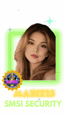 a picture of a woman in a green frame with the words smsi security on the bottom
