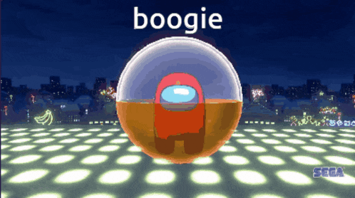 among us character boogie is in a bubble