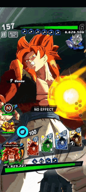 a screenshot of a video game with a character named gohan holding a fireball