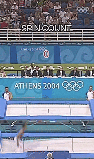 the athens 2004 olympics are being shown on a trampoline