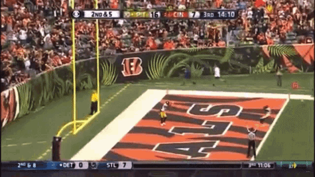 a football game is being played between the cincinnati bengals and the detroit lions