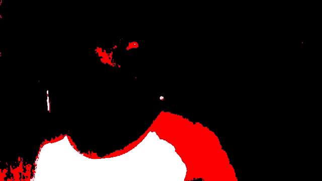 a black background with a red silhouette of a person