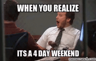 Weekend When You Realize Its A4day Weekend GIF - Weekend When You Realize Its A4day Weekend Long Weekend GIFs