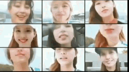 a group of women are standing next to each other in a collage of pictures .