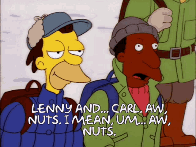 The Simpons Lenny And Carl GIF - The Simpons Lenny And Carl Aw Nuts GIFs
