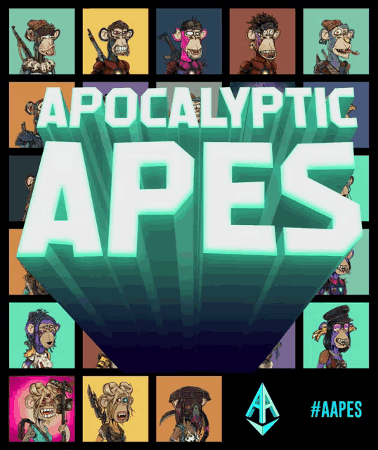 a poster that says apocalypse apes with monkeys on it