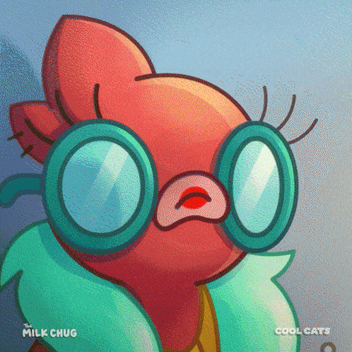a cartoon drawing of a cat wearing glasses and a jacket with the words cool cats below it