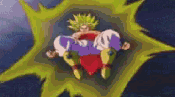 a cartoon character is flying through a yellow sphere