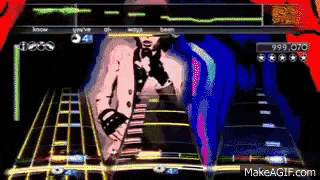 a video game with a man in a tuxedo playing a guitar .