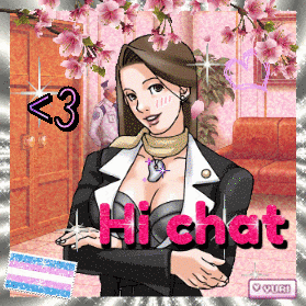 a cartoon of a woman with the word hichat on it