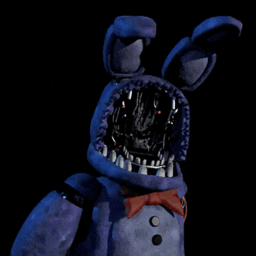 bonnie the bunny from five nights at freddy 's is shown with his mouth open