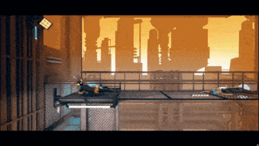 a screenshot of a video game shows a city in the distance