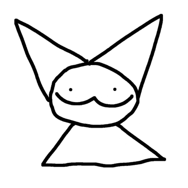 a black and white drawing of a cat with glasses and a funny face .