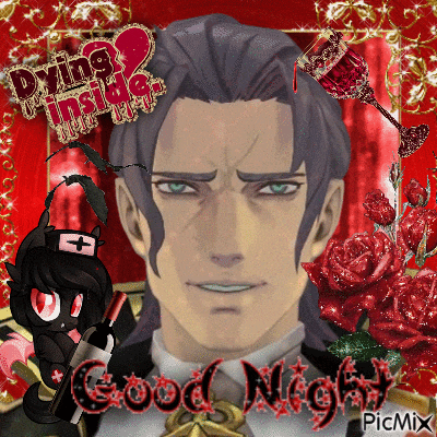 a picture of a man with the words good night written on the bottom