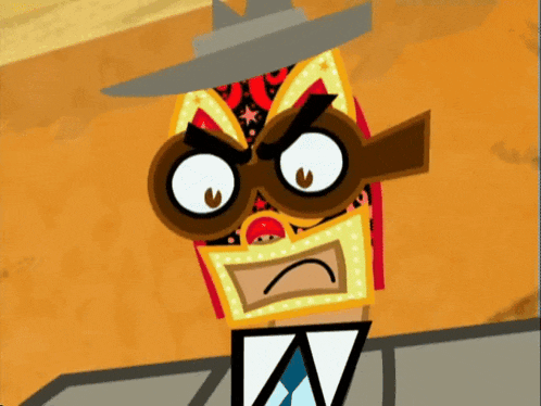a cartoon character wearing a sombrero and a mask with the letter a on his shirt