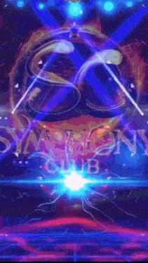a symphony club logo is displayed on a dark background